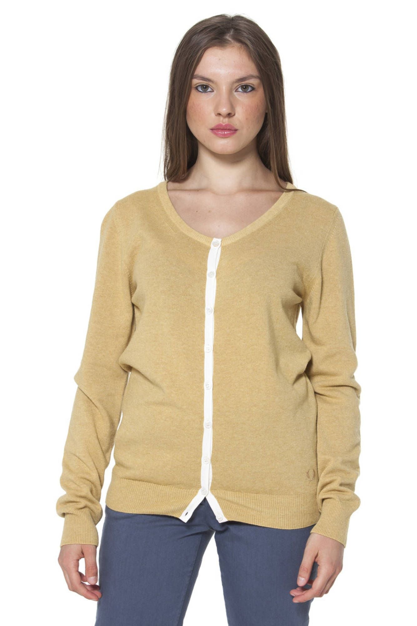 FRED PERRY CARDIGAN DONNA GIALLO