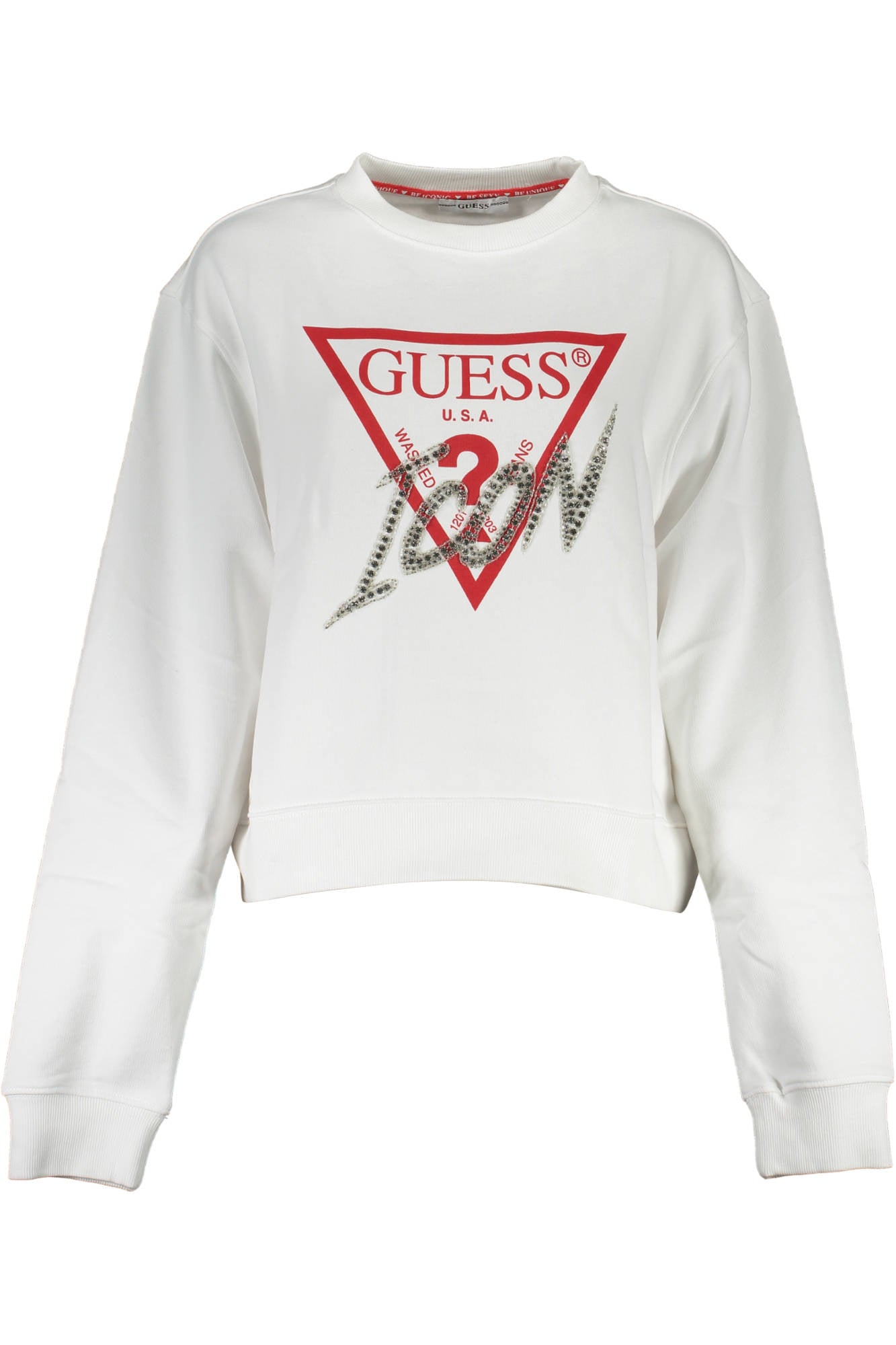 GUESS JEANS FELPA SENZA ZIP DONNA BIANCO