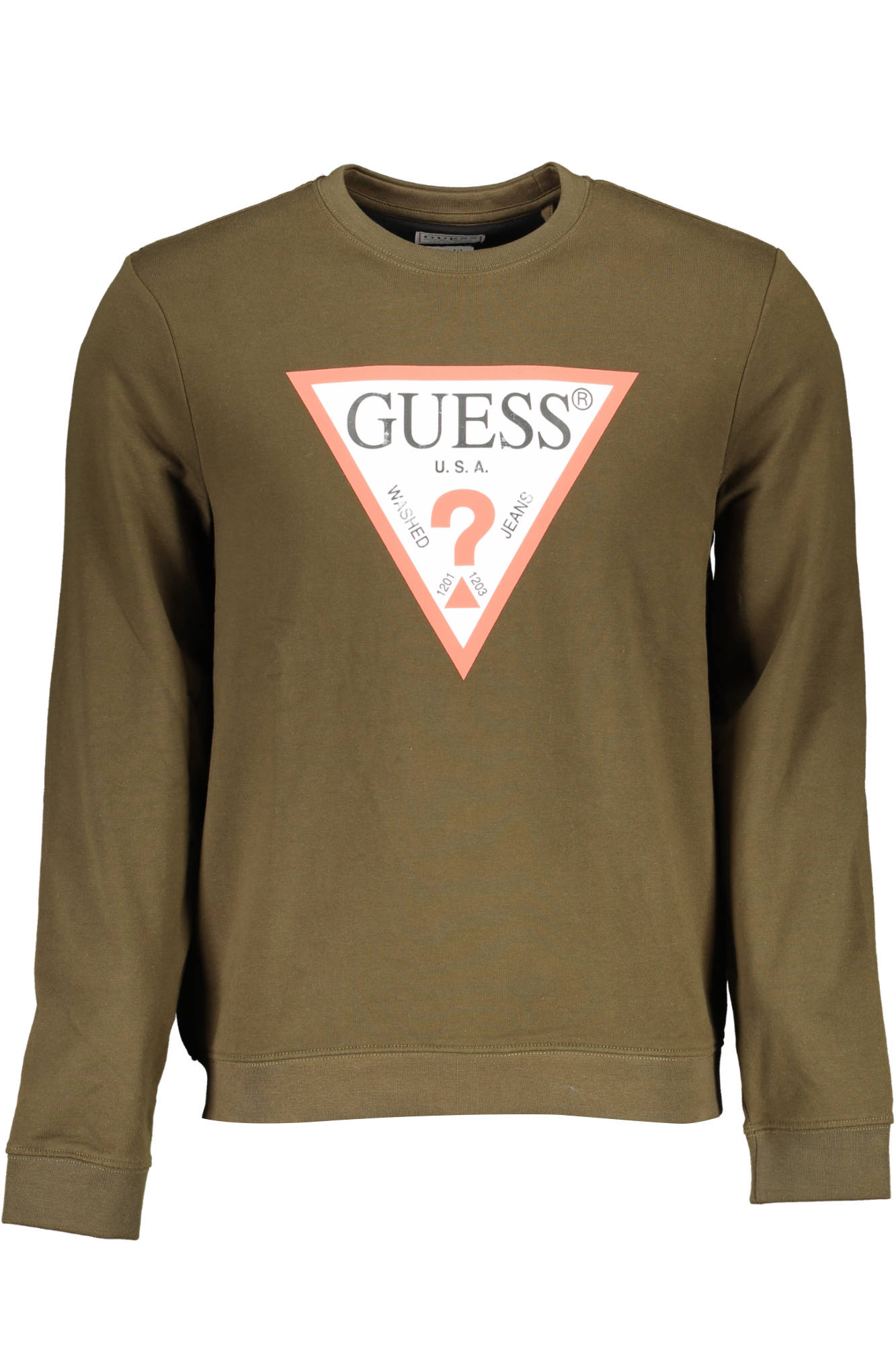 GUESS JEANS FELPA SENZA ZIP UOMO VERDE