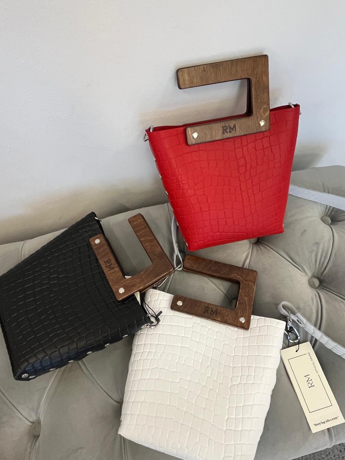 Borsetta RM artigianale in vera pelle crocco