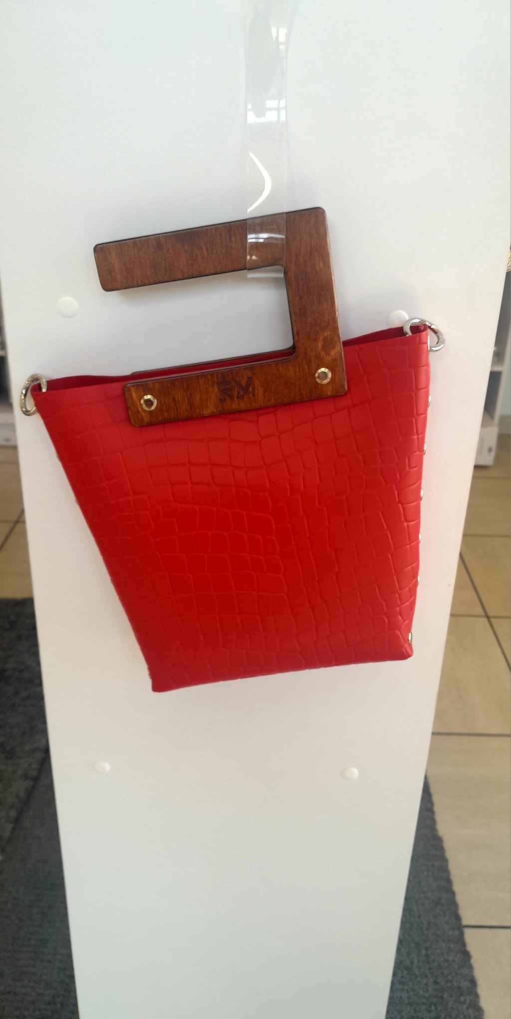 Borsetta RM artigianale in vera pelle crocco