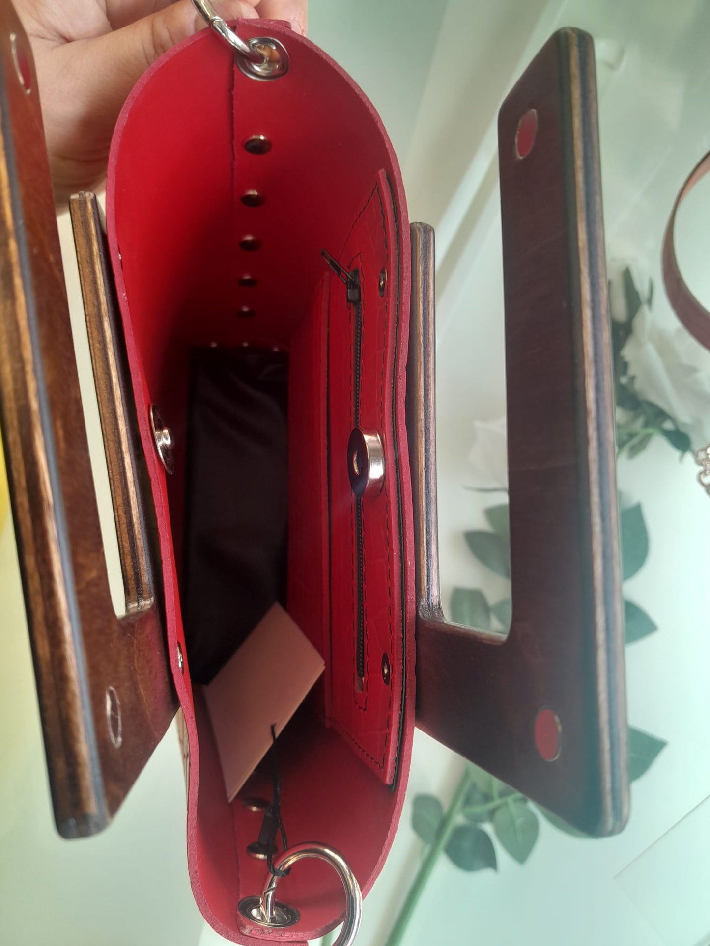 Borsetta RM artigianale in vera pelle crocco