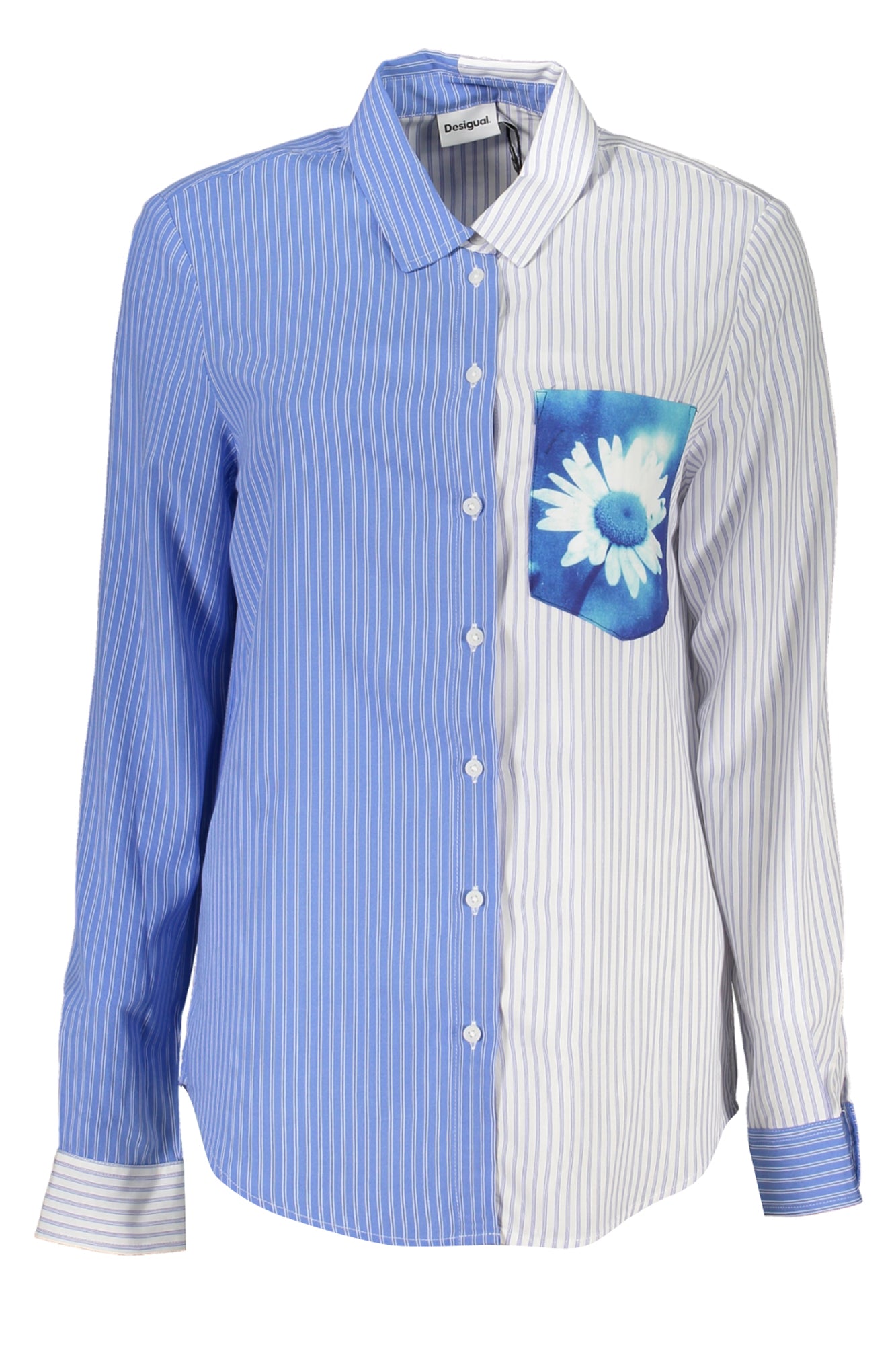 DESIGUAL CAMICIA MANICHE LUNGHE DONNA AZZURRO