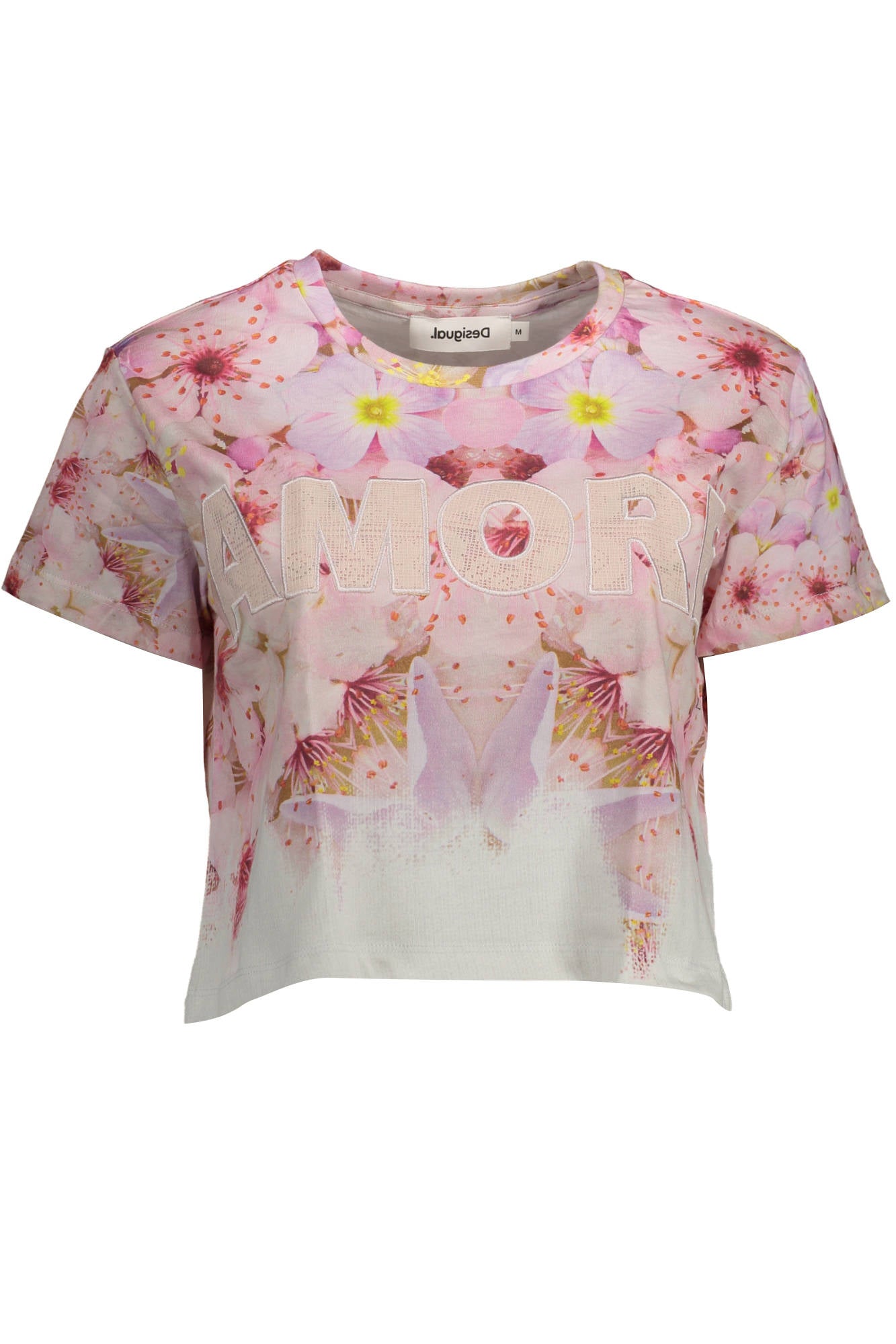 DESIGUAL T-SHIRT MANICHE CORTE DONNA ROSA